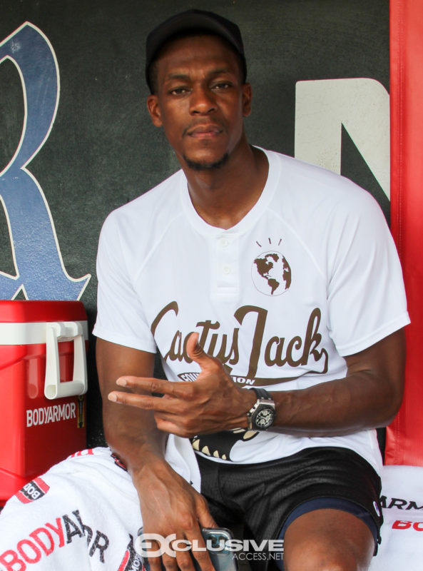 Trav at James Harden's charity softball game today. Photo by me