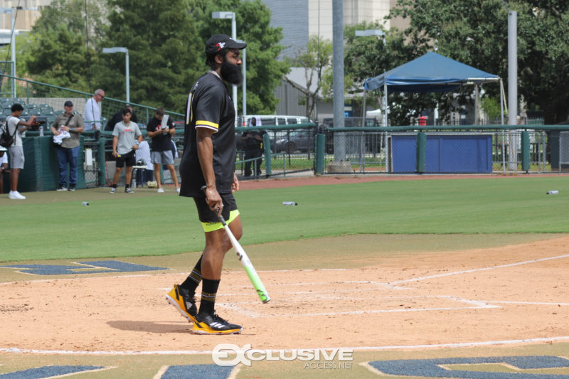 Trav at James Harden's charity softball game today. Photo by me