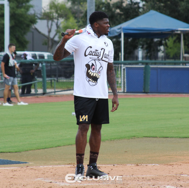 Trav at James Harden's charity softball game today. Photo by me