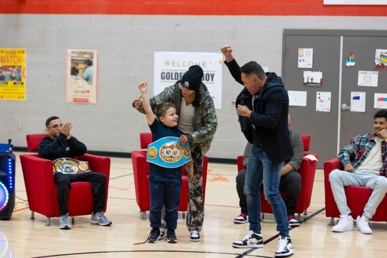 GOLDEN BOY  fighters visit The  BOYS AND GIRLS CLUB of Phoenix,