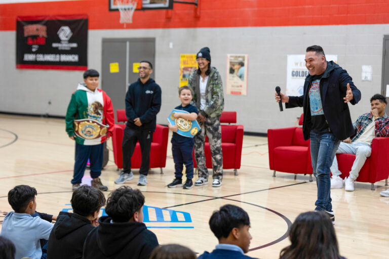 GOLDEN BOY  fighters visit The  BOYS AND GIRLS CLUB of Phoenix,