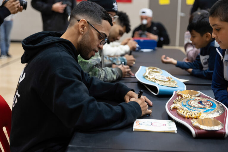 GOLDEN BOY  fighters visit The  BOYS AND GIRLS CLUB of Phoenix,