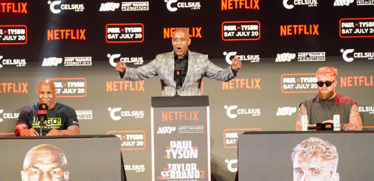 Jake Paul vs. Mike Tyson Arlington Press Conference (Photos by David Saldivar _ ExclusiveAccess